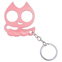Feline Guardian Compact Defense Keychain - Pink Metal