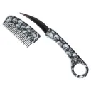 Green-Eyed Reaper Karambit Comb Knife - Black Skull