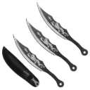 Dragon Arc Precision Throwing Knife Set - Black Steel